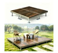 Plateforme de Terrasse Réglable Hauteur Heavy Duty, Profil Bas Modulaire | Platine en Composite Bois Antidérapante Imperméable pour Balcon Terrasse Porche Marches(200cm/78.7in)