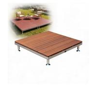 Plateforme de Terrasse Rialzée Réglable, Dalle Composite Modulaire | Revêtement de Sol Extérieur avec Pieds Nivelants pour Terrasse, Porche, Jardin, Camping, Caravane(D,84cm(33in))