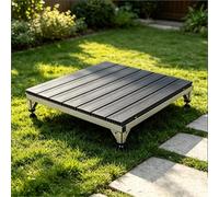 Plateforme De Terrasse Surélevée Modulable Dalles WPC Avec Plots Réglables | Plateforme de Extérieure en Bois Composite kit de Terrasse Flottante Modulaire(Dark gray,84cm/33in)