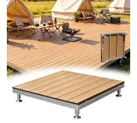 Plateforme De Terrasse Surélevée Modulable Pieds Réglables Dalles WPC | Kit de Terrasse Flottante Modulaire Revêtement de Sol en Bois Composite(Yellow,33*7.9*11in)