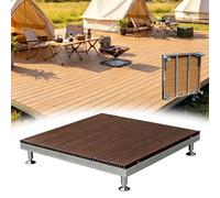 Plateforme De Terrasse Surélevée Modulable Pieds Réglables Dalles WPC | Kit de Terrasse Flottante Modulaire Revêtement de Sol en Bois Composite(Brown,5.9-7.9in)