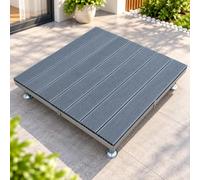 Plateforme de terrasse WPC 100 x 100 cm avec pieds métalliques réglables | Plancher extérieur modulaire, lames composites effet bois et cadre métal, hauteur 20 à 26 cm(Slate Gray)