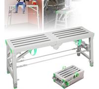 Plateforme de Travail échafaudage D'escalier, Plateforme Escalier Réglable en Aluminium, Capacité de Charge 400 Kg, Tabouret De Peinture pour Cloisons SèChes, Nettoyage, Lavage,160 * 40cm