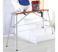 Plateforme de Travail en Aluminium, Marche Pied Pliable Hauteur Réglable 76-120 cm, Table De Soudure Pliable Capacité de Charge de 660LB(120 x 27 cm)