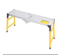 Plateforme de travail pliable 2 en 1 - Échafaudage mobile - Avec pieds réglables en hauteur - 120 x 36 cm - Établi pliable avec surface antidérapante - Pour le bricolage et les travaux de rénovation