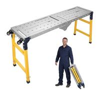 Plateforme de travail pliable 500 kg, réglable, avec 4 roulettes pivotantes
