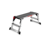 plateforme de travail pliable argent 96 x 30 x 50cm en aluminium avec serrures de sécurité