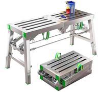Plateforme de travail pliable et réglable - Capacité de charge de 400 kg - Marchepied portable en aluminium multifonction pour usage domestique et professionnel