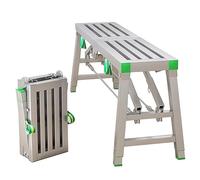 Plateforme de travail pliable portable en acier Capacité de 400 kg Idéal pour le lavage de véhicules, le nettoyage des vitres et la décoration de la maison 180 x 40 cm Solutions d'échafaudage robustes