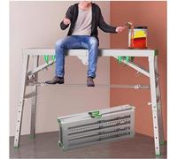 Plateforme de travail pliable réglable en aluminium - Échafaudage portable et marchepied pour la maison, le bureau et l'extérieur - Léger et facile à ranger