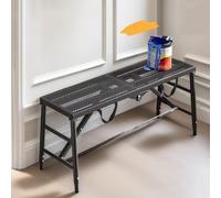 Plateforme De Travail Pliante Lron Hop Up, Escabeau-Tabouret avec Marchepied Et Patins AntidéRapants, Plateforme-Tabouret-Banc d'une Capacité De 300 Kg, Hauteur RéGlable pour Le Nettoyage(A180-30CM)