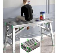 Plateforme de travail réglable - Échafaudage pliable portable avec capacité de charge de 400 kg, structure en acier au carbone réglable en hauteur, tabouret échelle multifonction