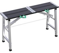 Plateforme de travail réglable et portable - Échelle pliable en acier au carbone, multifonction, charge de 300 kg, idéal pour un usage domestique et professionnel, noir, 140 x 27 cm