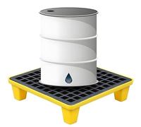 Plateforme de vidange modulaire industrielle avec bac de rétention et grille pour une gestion efficace des déchets dans les entrepôts et les usines