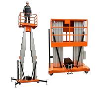 Plateforme d'Échafaudage Électrique, Levage Hydraulique 1000kg en Acier au Manganèse, Garde-corps 1,1m, Plateforme de Travail Aérien 4-14m pour Entrepôt et Maintenance(Double Mast,32.8ft/10m)