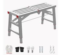 Plateforme d'échafaudage pliable avec hauteur réglable et accessoires, établi mobile d'ingénierie pour travaux de construction