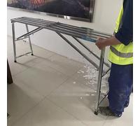 Plateforme d'échafaudage Pliante avec stabilisateurs réglables, escabeau télescopique et marchepieds - Outils de Construction Robustes 140 x 40 cm (55 1/8" x 15 3/4")