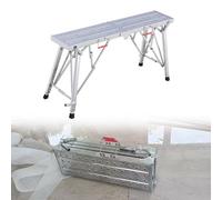 Plateforme d'échafaudage portable pliable - Planche d'échafaudage en acier galvanisé pour des tâches d'atelier sûres, design antidérapant réglable avec pieds stables pour un soutien fiable de la