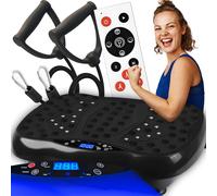 Plateforme d'entraînement par vibration pour entraîneur de fitness LCD 550 avec télécommande jusqu'à 150 kg noir