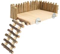 Plateforme d'escalade pour hamsters Jouets en bois petite place d'activité pour animaux domestiques avec clôture pour planeurs de sucre type vis d'ours dorée