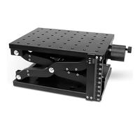 Plateforme élévatrice manuelle à axe Z, élévateur vertical de laboratoire 210 x 150 mm, plateau linéaire à course de 110 mm, avec règle graduée, élévateur à ciseaux optique, charge admissible de 30