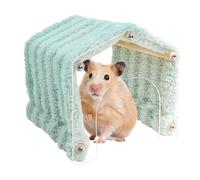 Plateforme en bois pour hamster - Maison de lapin - Petite peau d'animal de compagnie - Avec porte amovible - Maison en peluche douce utilisée pour se reposer, jouer, dormir