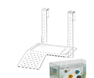 Plateforme flottante en acrylique pour tortue - Rampe d'escalade transparente réglable pour aquarium, quai de repos pour reptiles, terrasse, accessoires de décoration d'aquarium pour petites tortues