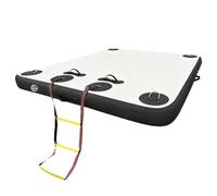 Plateforme flottante gonflable avec échelle en corde pour piscine, lac, plage et océan détente