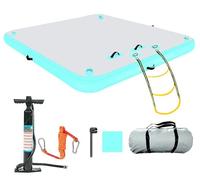 Plateforme flottante gonflable avec surface antidérapante et échelle amovible pour activités aquatiques