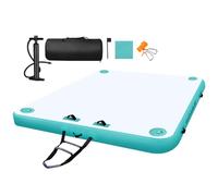 Plateforme Gonflable Flottante, Bouee Piscine pour 4-6 Personnes,Matelas Gonflable Piscine Quai D'îLe Flottant pour Le Lac, Mer, Piscine Et OcéAn (Bleu, 3M x 2M)