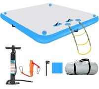 Plateforme gonflable flottante en PVC de 15,2 cm d'épaisseur - Antidérapant - Avec échelle amovible - Idéal pour les activités aquatiques et lacustres