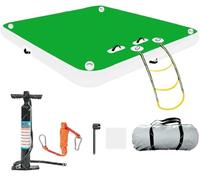Plateforme gonflable flottante en PVC de 15,2 cm d'épaisseur - Antidérapant - Avec échelle amovible - Idéal pour les activités aquatiques et lacustres