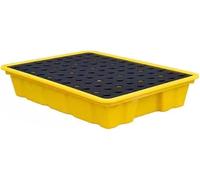 Plateforme Modulaire De Contrôle Des Déversements Avec Orifices De Drainage Et Passages Pour Chariot Élévateur, Palette Empilable Pour Fûts D'Huile, Plateau Grillagé Robuste Pour Usage Industriel, Ja