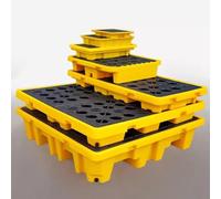 Plateforme modulaire de contrôle des déversements industrielle robuste pour entrepôts et usines - Respectueux de l'environnement - 128 x 128 x 17 cm - 17 SLES - Solution durable de gestion des