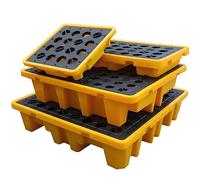 Plateforme modulaire de rétention de déversement, Bac de rétention de réservoir d'huile, conteneur en Plastique, Plateforme de Placement de Baril d'huile de Palette étanche 33.5*33.5*5.5cm