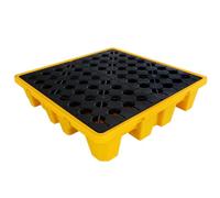 Plateforme modulaire de rétention des déversements - palettes de rétention des déversements avec Grille supérieure Plate, adaptées aux entrepôts, ateliers et Applications industrielles - Sol
