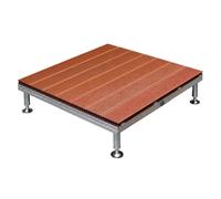 Plateforme Modulaire D'extérieur en Composite, Kit de Terrasse Flottante | Dalles de Terrasse WPC, Structure Métallique, Hauteur Réglable, pour Terrasse Balcon Camping(84x84x20cm)