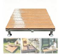 Plateforme Modulaire en Bois Composite, Kit de Terrasse Flottante | Dalles de Terrasse Emboîtables, Imperméable, pour Camping, Terrasse et Jardin, Hauteur Réglable(Teak,84x84x40cm)