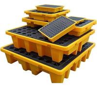 Plateforme modulaire pour détection de fuites avec drainage, grande capacité, seau de peinture empilable et fûts à huile, palette en polyéthylène étanche avec revêtement antidérapant (72 x 72 x 16 cm)