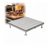 Plateforme Modulaire Relevée WPC Co-Extrusion, Pieds Métalliques Réglables | Terrasse Modulaire Résistante aux Intempéries, Portable pour Camping, Terrasse, Jardin(F,100cm(39in))