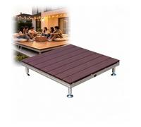 Plateforme Modulaire Relevée WPC Co-Extrusion, Pieds Métalliques Réglables | Terrasse Modulaire Résistante aux Intempéries, Portable pour Camping, Terrasse, Jardin(B,100cm(39in))