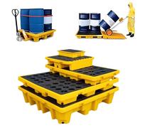 Plateforme modulaire Robuste de rétention des déversements - palettes en Plastique empilables, adaptées au Stockage d'huile et de Produits Chimiques dans Les usines, Les entrepôts et Les Sit