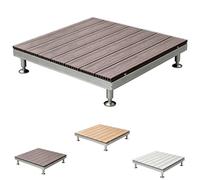 Plateforme Modulaire Surélevée en WPC, Dalles De Terrasse 84x84 cm | Hauteur Réglable, Kit de Terrasse Flottante，antidérapant, pour Balcon Porche Camping(Brown,84x84x10cm(33x33x4in))