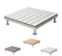 Plateforme Modulaire Surélevée en WPC, Dalles De Terrasse 84x84 cm | Hauteur Réglable, Kit de Terrasse Flottante，antidérapant, pour Balcon Porche Camping(Gray,84x84x20cm(33x33x8in ))