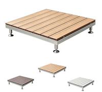 Plateforme Modulaire Surélevée en WPC, Dalles De Terrasse 84x84 cm | Hauteur Réglable, Kit de Terrasse Flottante，antidérapant, pour Balcon Porche Camping(Teak,84x84x15cm(33x33x6in))