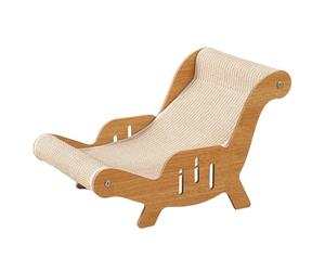 Plateforme multifonctionnelle en fibre naturelle pour animaux de compagnie, 53 x 32 cm, design compact avec fonction de grattage et de repos, compagnon pour phases de croissance, jeu solitaire et