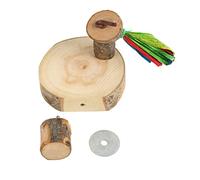 Plateforme Perchoir Rond en Bois Naturel pour Cage à Oiseaux, Épaisse et Solide, Support pour Perroquets Cockatiel et Perruches - Matériaux Naturels Sains, Installation Facile, (S)