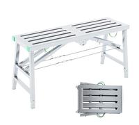 Plateforme pliable et réglable, cadre portable et galvanisé, hauteur ajustable pour nettoyage et peinture, charge max. 360 kg, 160 x 37 cm