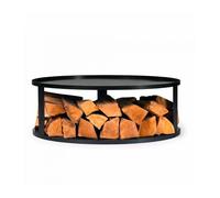 ""Plateforme pour braséro avec support de bûches, acier naturel 82cm de diamètre, CookKing, 111042