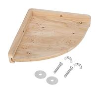 Plateforme pour Oiseaux en Bois Naturel, Forme de Ventilateur, 18x18x4cm, Support de Repos pour Perroquets, Perruches, Cockatiels et Budgies